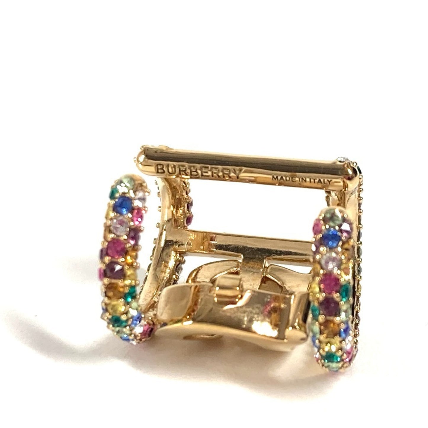 BURBERRY Burberry Logo Rhinestone Ear Cuff Accessory TB Rainbow Earrings Metal Men Women Gold