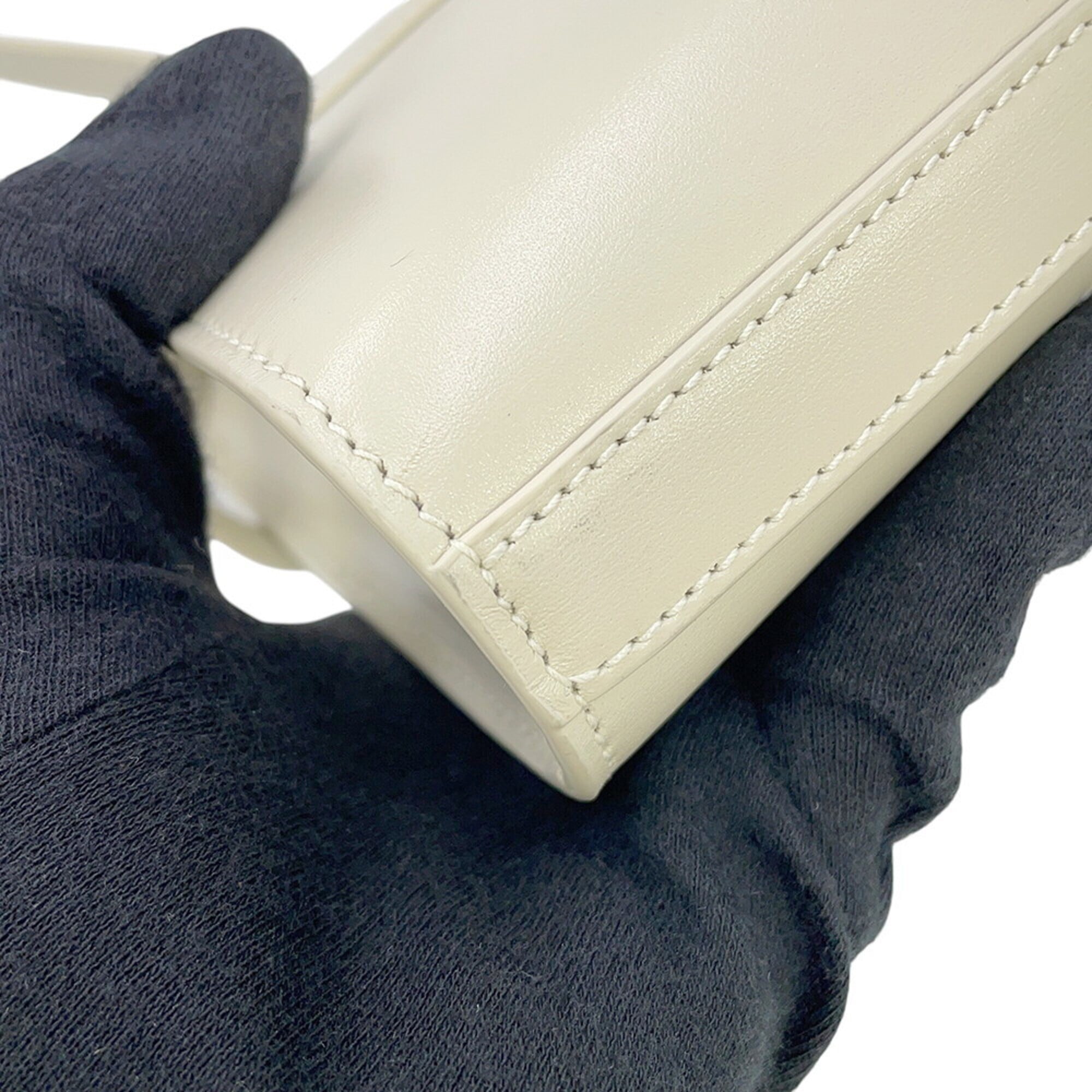 Saint Laurent Paris Manhattan Mini Leather Shoulder Bag 727766 SAINT LAURENT PARIS White Handbag — Like New