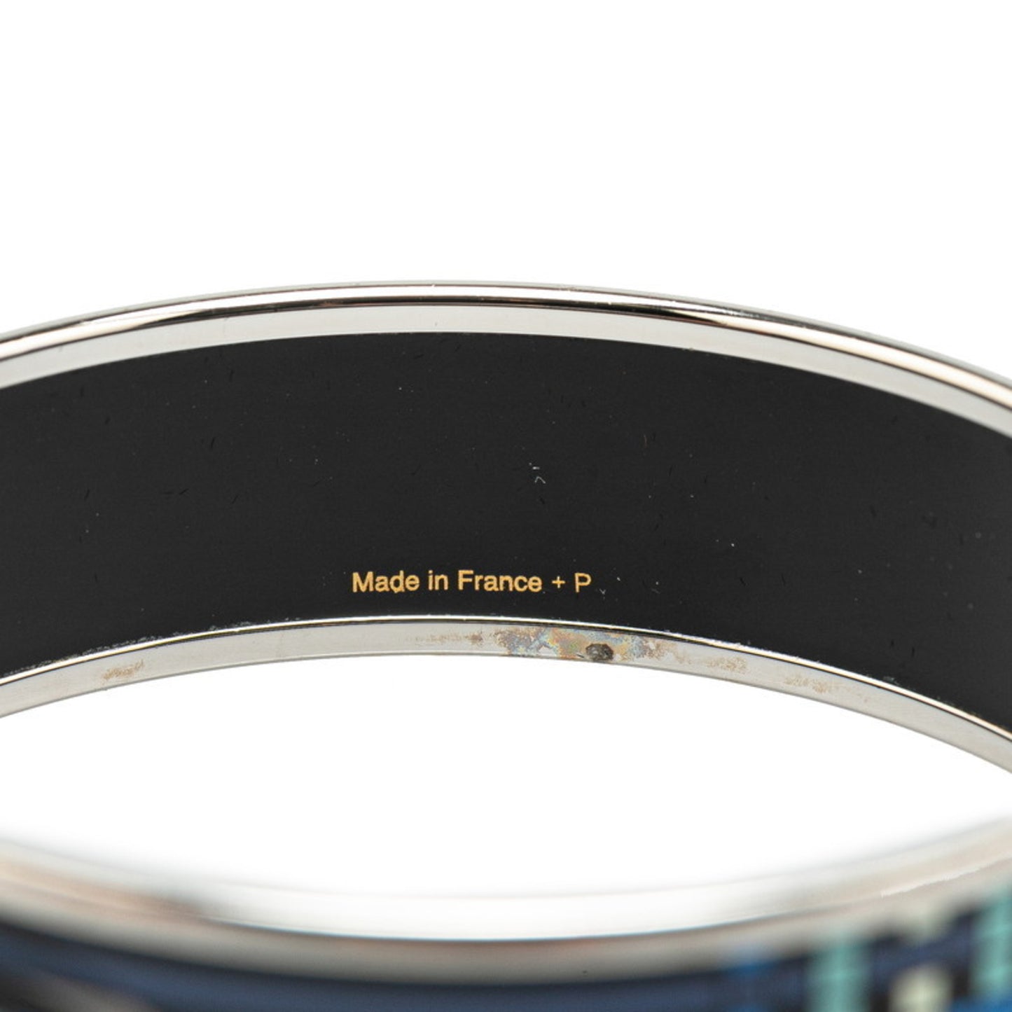 Hermes enamel GM cloisonné bracelet silver blue metal women's HERMES