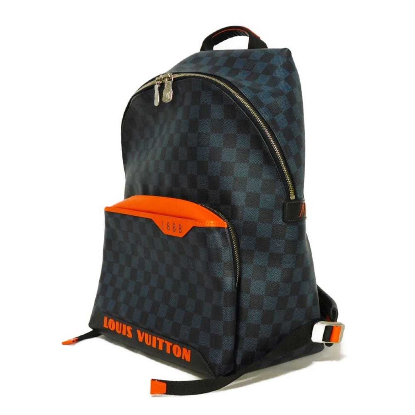 Louis Vuitton Discovery Daypack Rucksack, Navy, 19AW Damier Cobalt Lace, Orange, N40157, Men's Bag