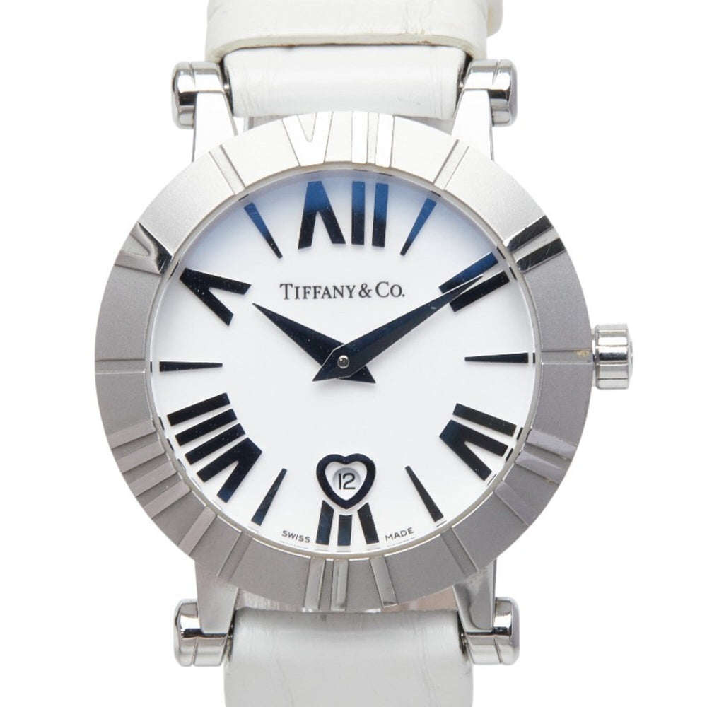 Tiffany & Co. Atlas Heart Watch Z1300.11.11A20A71A Quartz White Dial Stainless Steel Leather Strap Ladies' TIFFANY&Co — Good