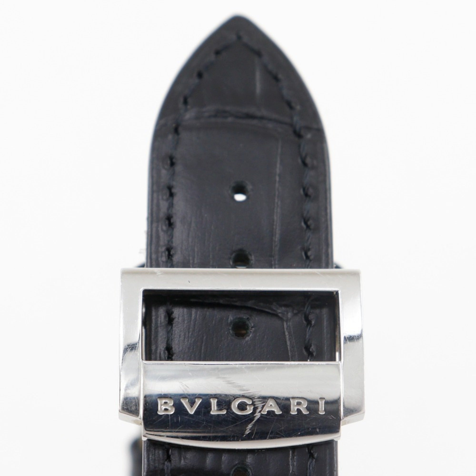 Bvlgari Watch BB41BSLD Stainless Steel and Leather Automatic Analog Display Black Dial Men's — Very Good