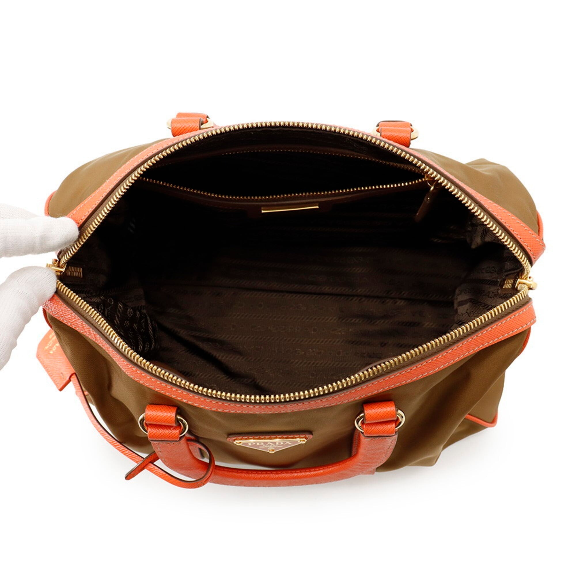 Prada Triangle Handbag, Nylon Leather, PRADA 2-way Shoulder Bag — Like New