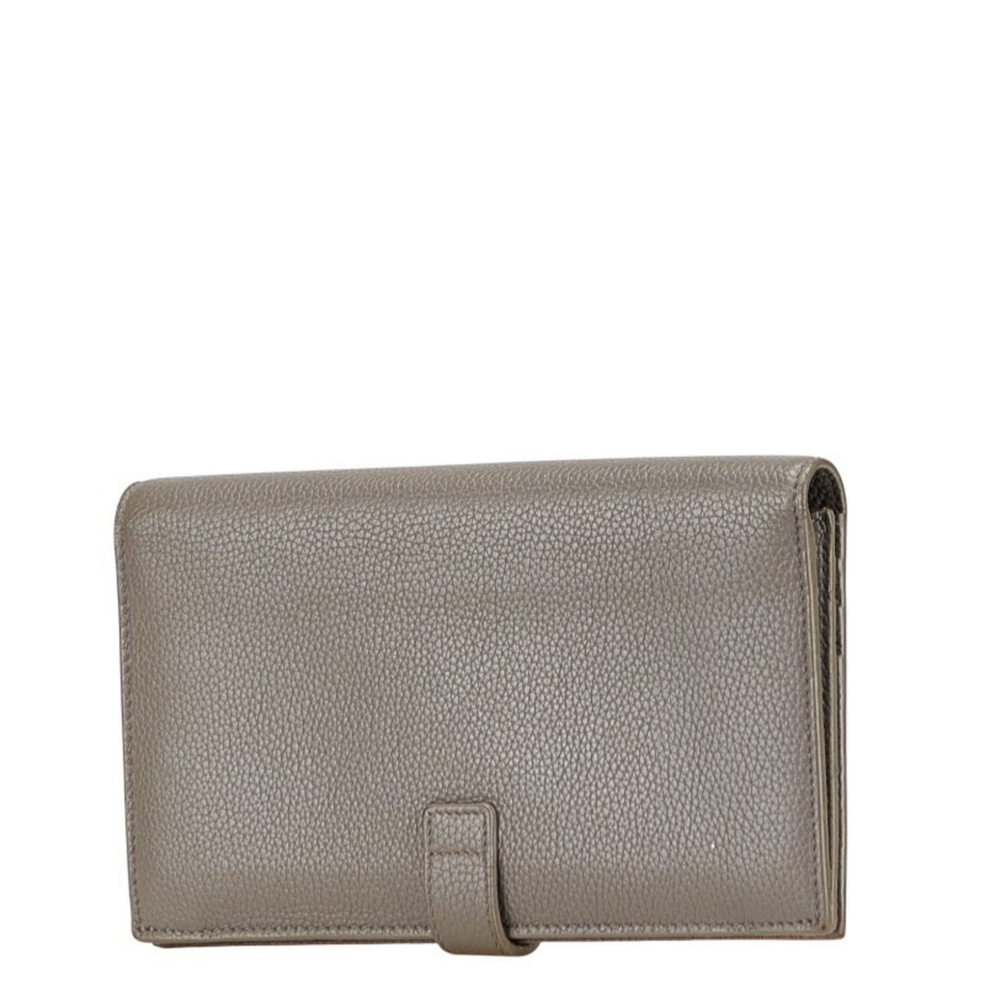 Saint Laurent Sac de Jour Long Wallet 504981 Gray Leather Women's SAINT LAURENT