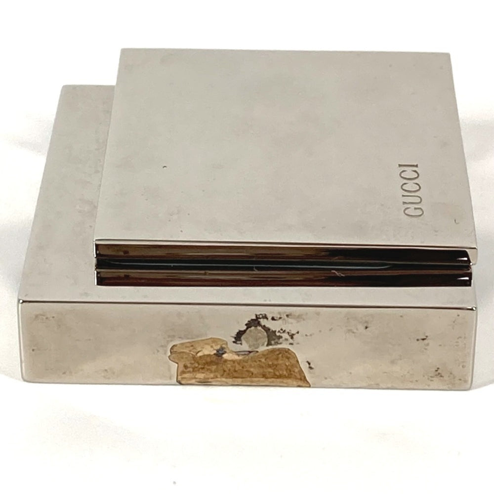 GUCCI REF0840 Logo Travel Watch Interior Table Clock SS Men's Women's Silver — Good