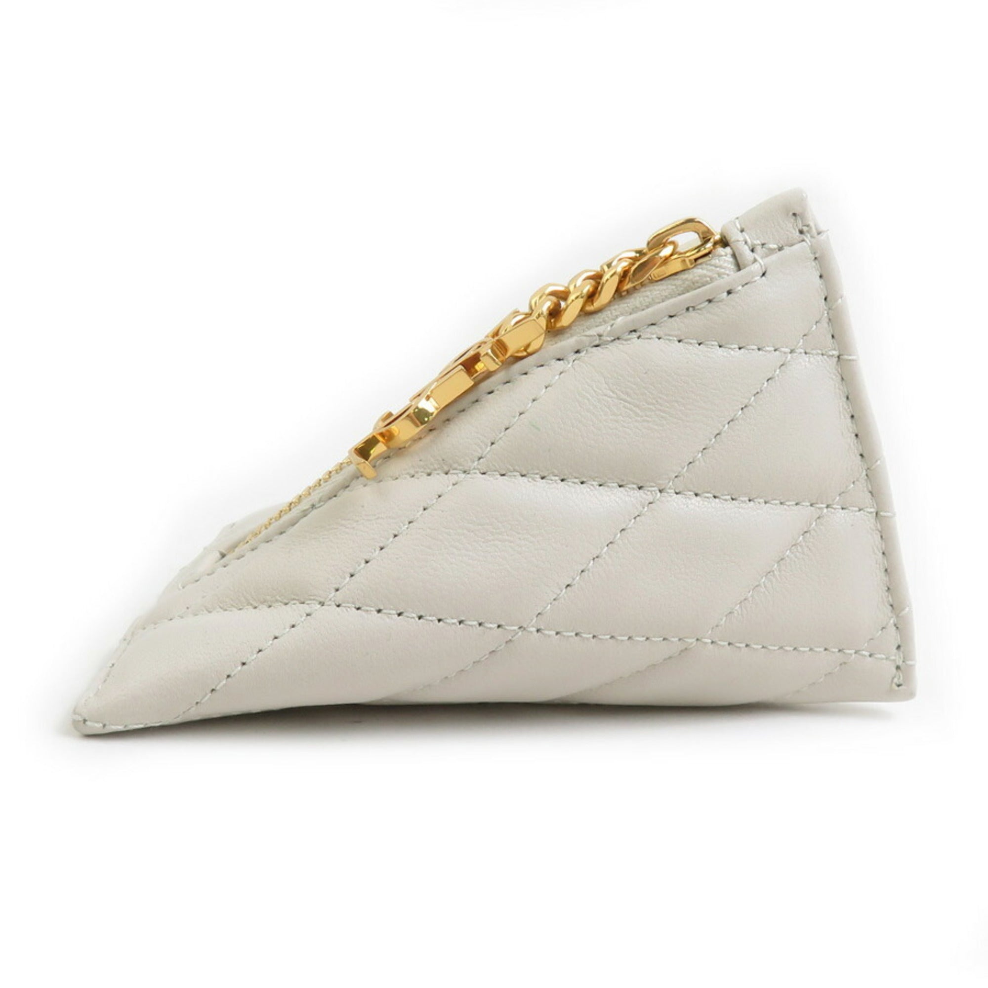 Saint Laurent SAINT LAURENT Wallet/Coin Case Leather Ivory Women's 56106g