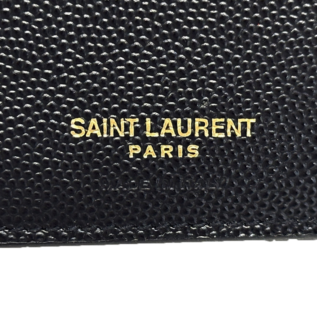 Saint Laurent SAINT LAURENT wallet women's brand trifold leather black gold hardware 403943 compact quilted mini