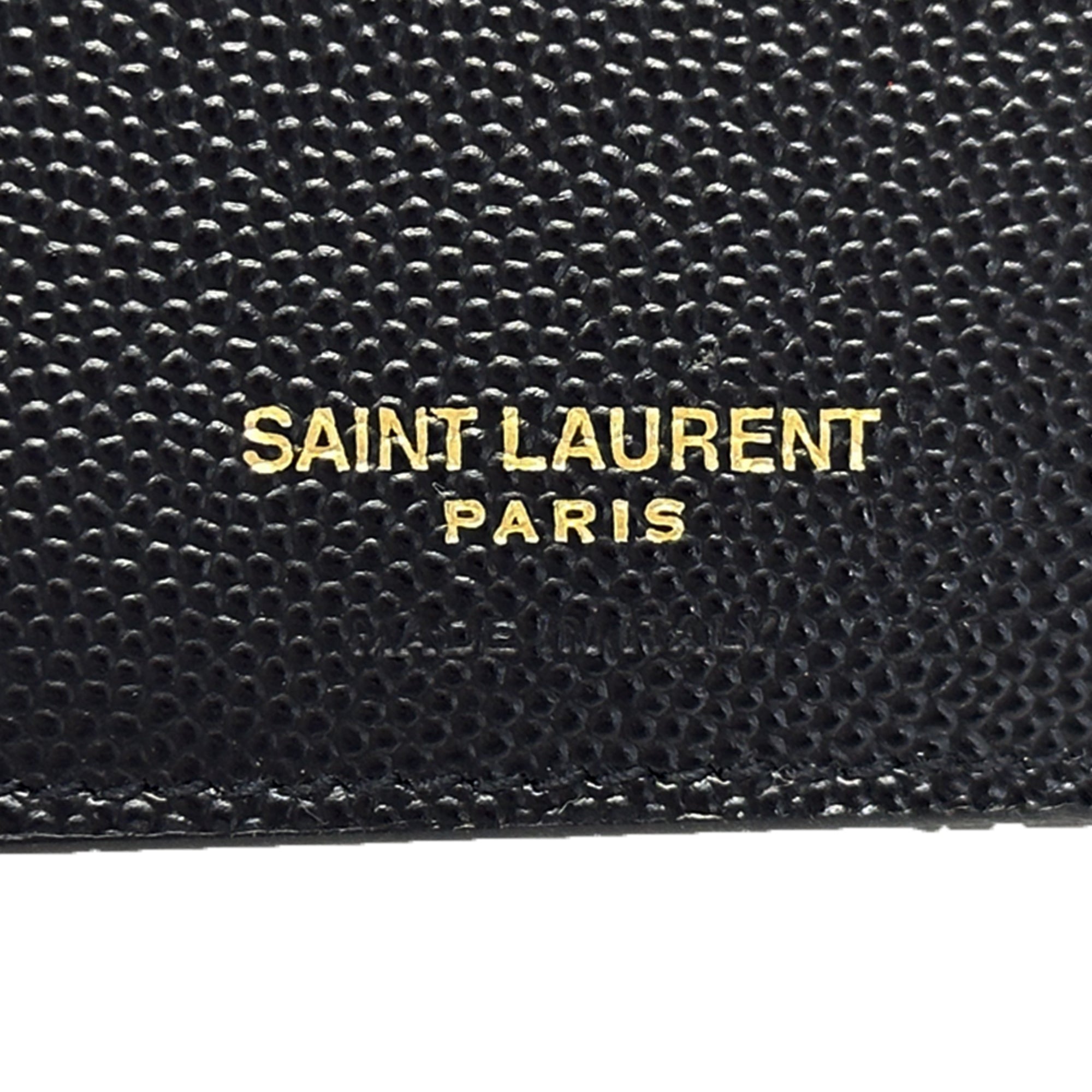 Saint Laurent SAINT LAURENT wallet women's brand trifold leather black gold hardware 403943 compact quilted mini