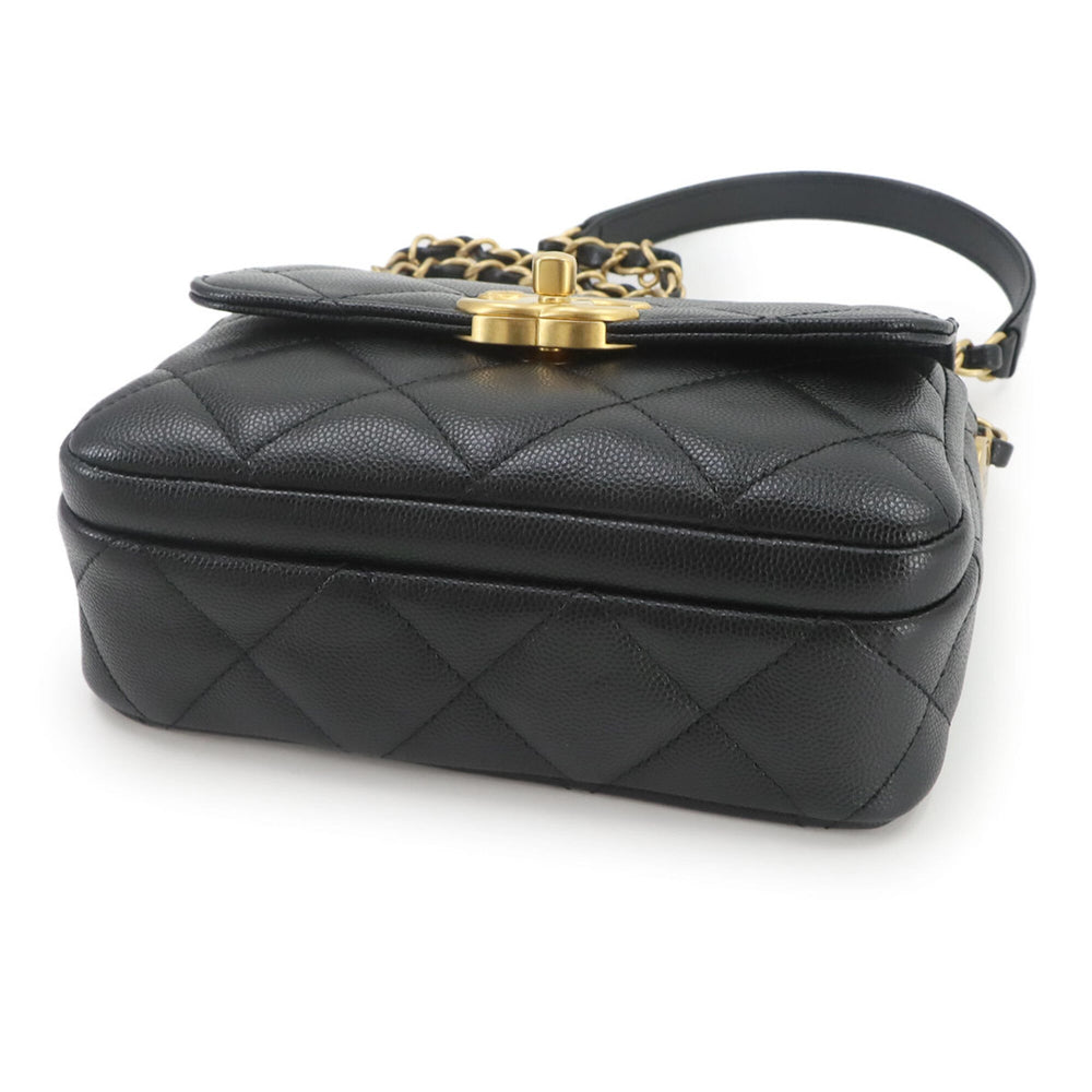 Chanel Matelasse Mini Flap Chain Shoulder Handbag, Caviar Leather, Black with Gold Hardware — New - Store Return