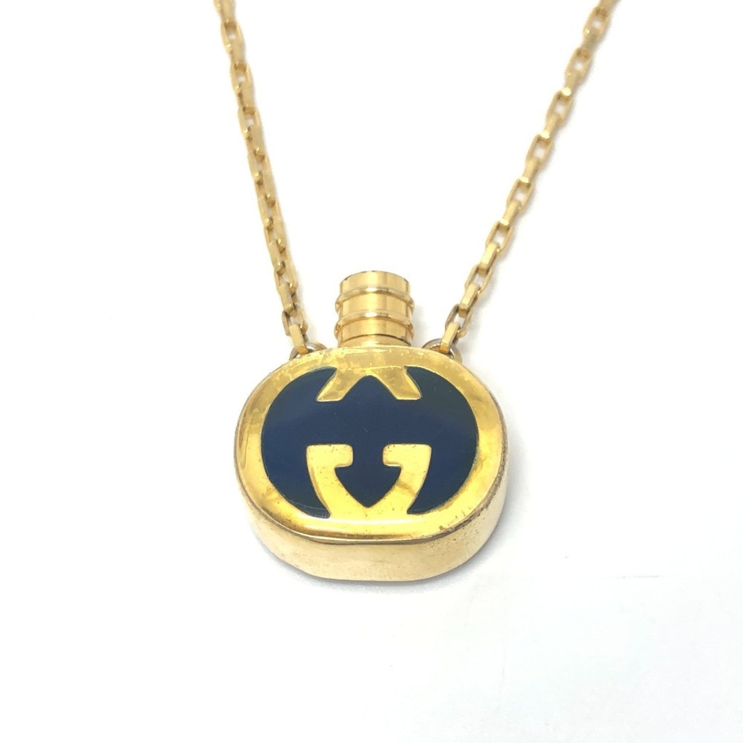 GUCCI GG Perfume Bottle Chain Necklace Accessory Small Item GP Women's Gold