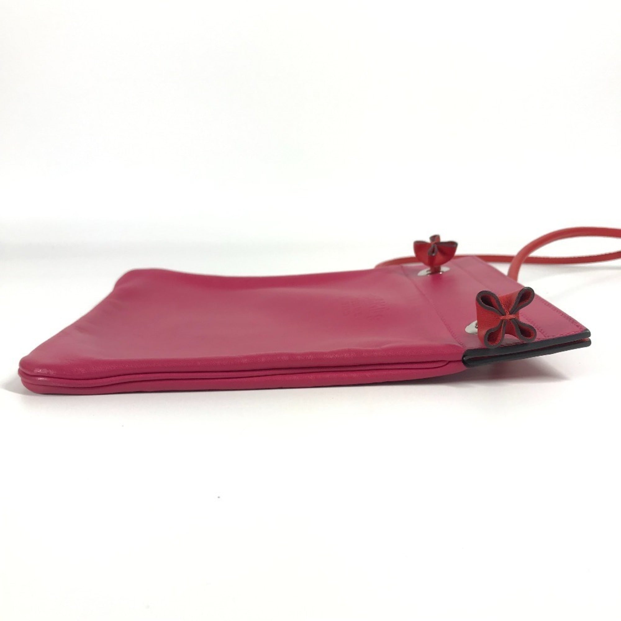 HERMES Bicolor Sac Aline Mini Pochette Shoulder Bag in Pink Leather — Like New