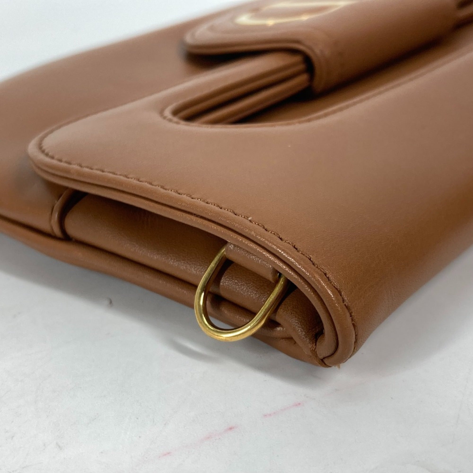 CHRISTIAN DIOR M8641UBBU Clutch Bag CD 3WAY ChainShoulder Bag Hand Bag Brown — Like New