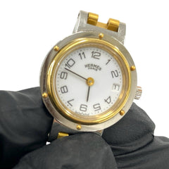 HERMES Vintage Clipper Stainless Steel GP Quartz Wristwatch, Silver/Gold, 87154 — Good