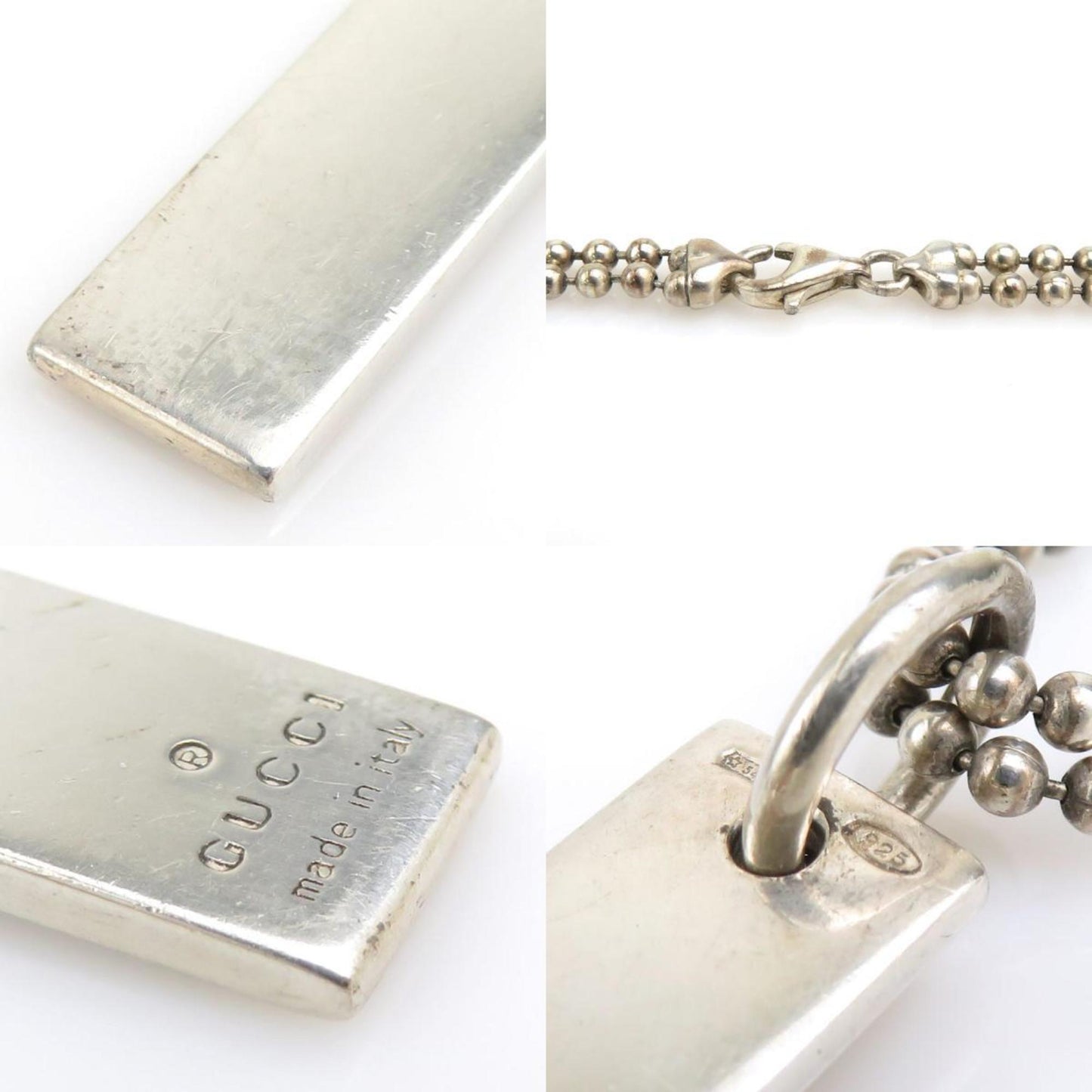 Gucci necklace with double ball chain in 925 silver for men and women (e61008a)