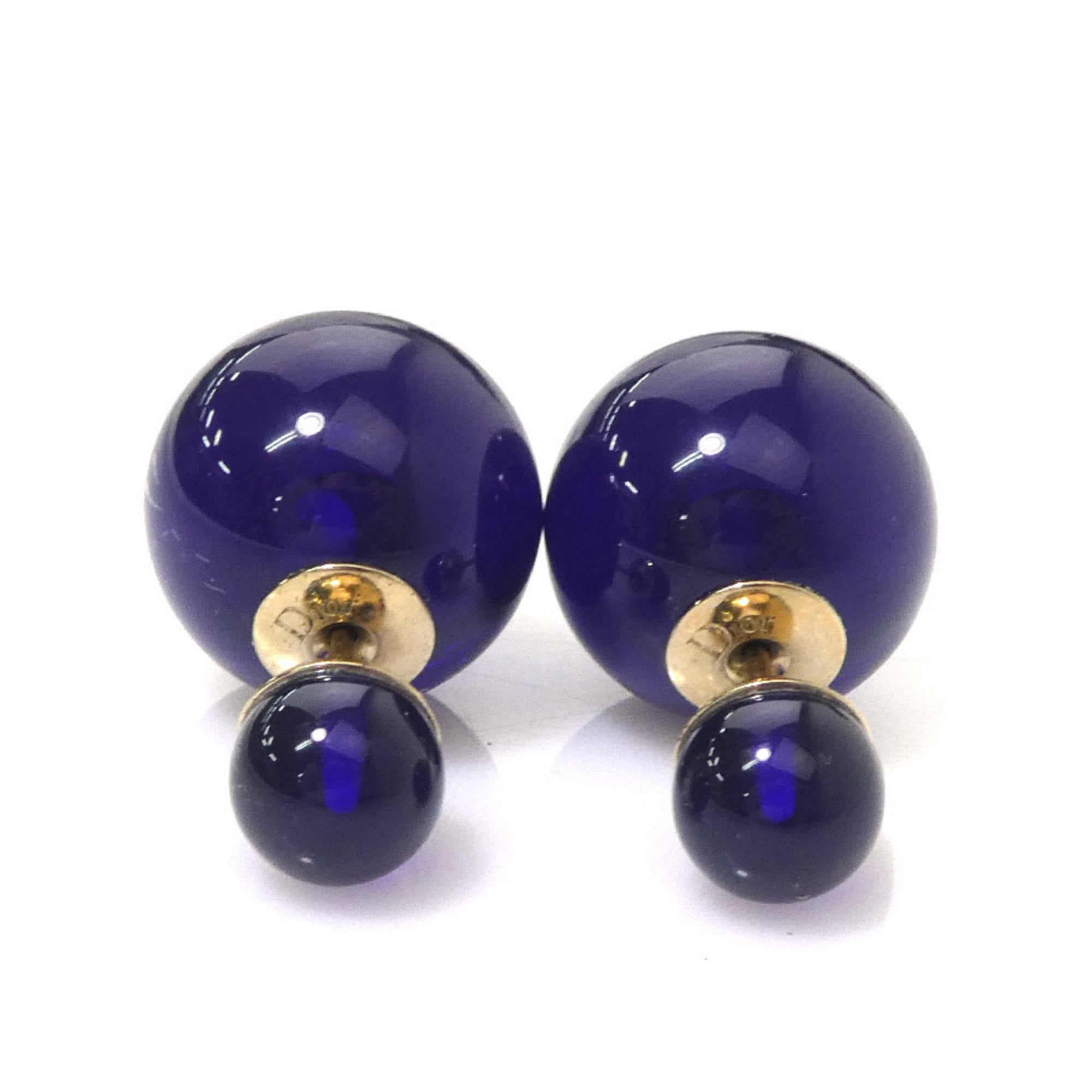 Christian Dior Tribal Earrings, Resin/Metal, Blue, Women's, h31807a