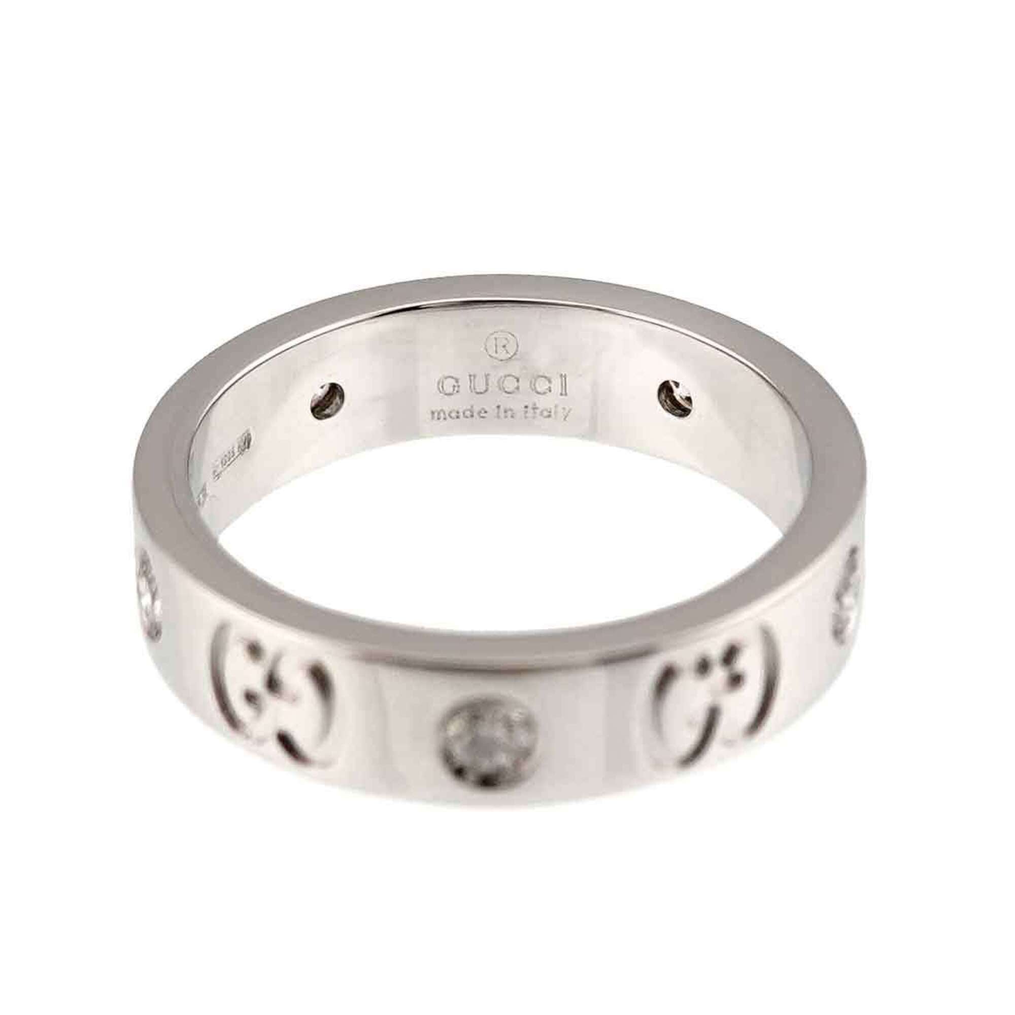 Gucci Icon #7 Ring with Diamonds, 18K White Gold (750) — Like New