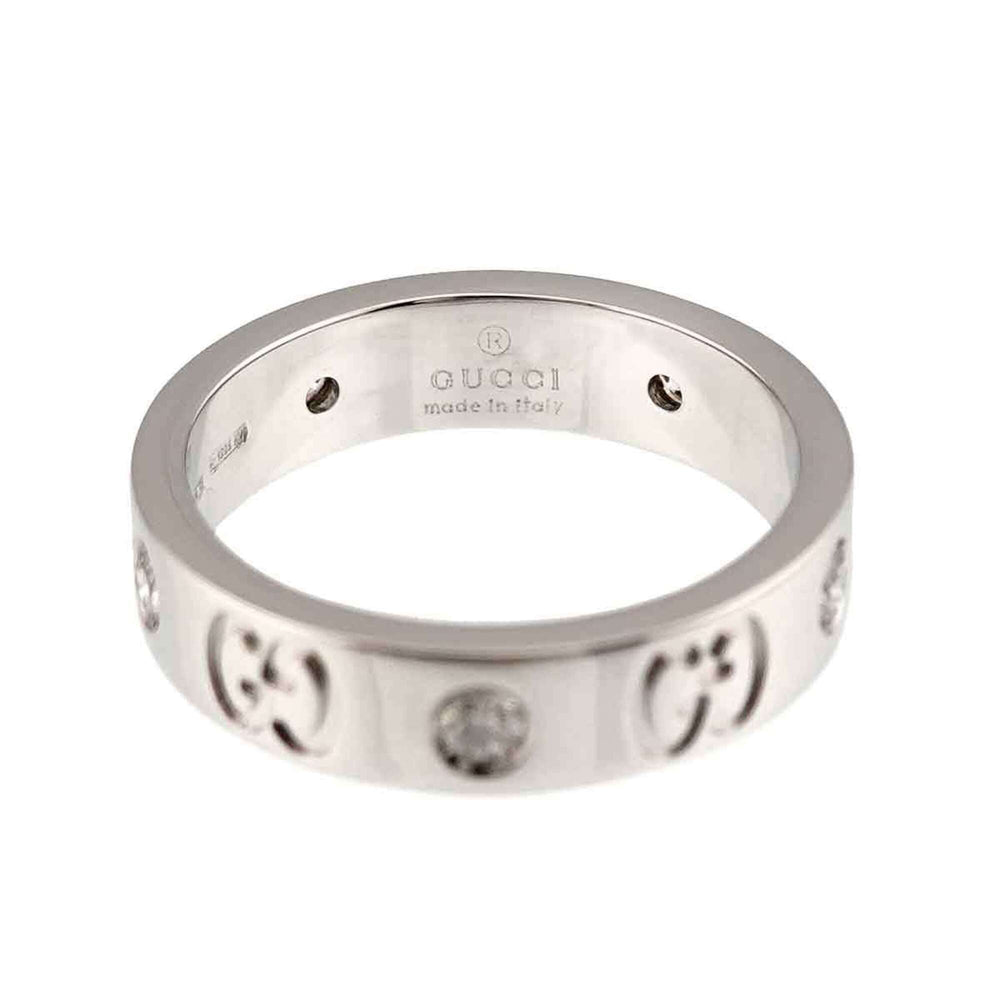 Gucci Icon #7 Ring with Diamonds, 18K White Gold (750) — Like New
