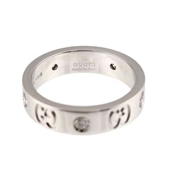 Gucci Icon #7 Ring with Diamonds, 18K White Gold (750) — Like New