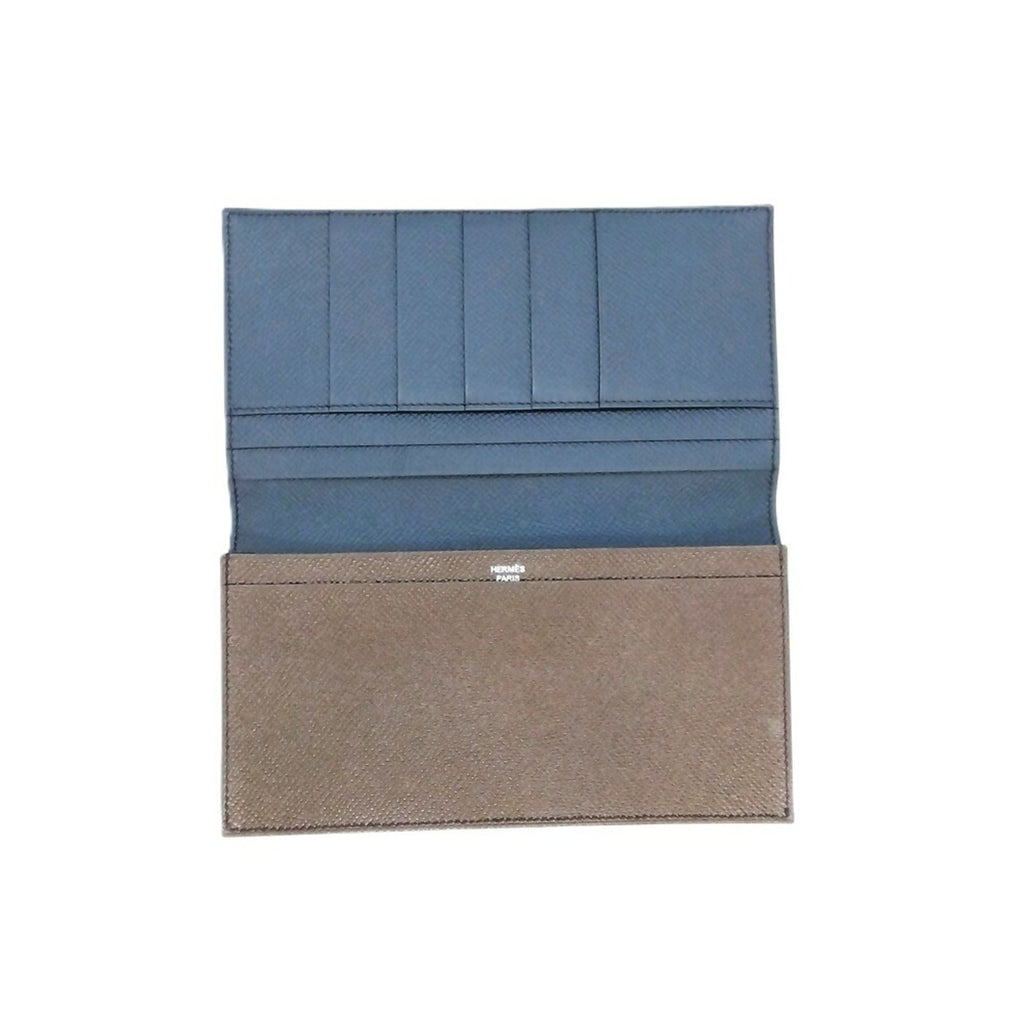 Hermes Hermès MC2 Fleming Wallet, Epsom Leather, D Stamp, Purple, Men's