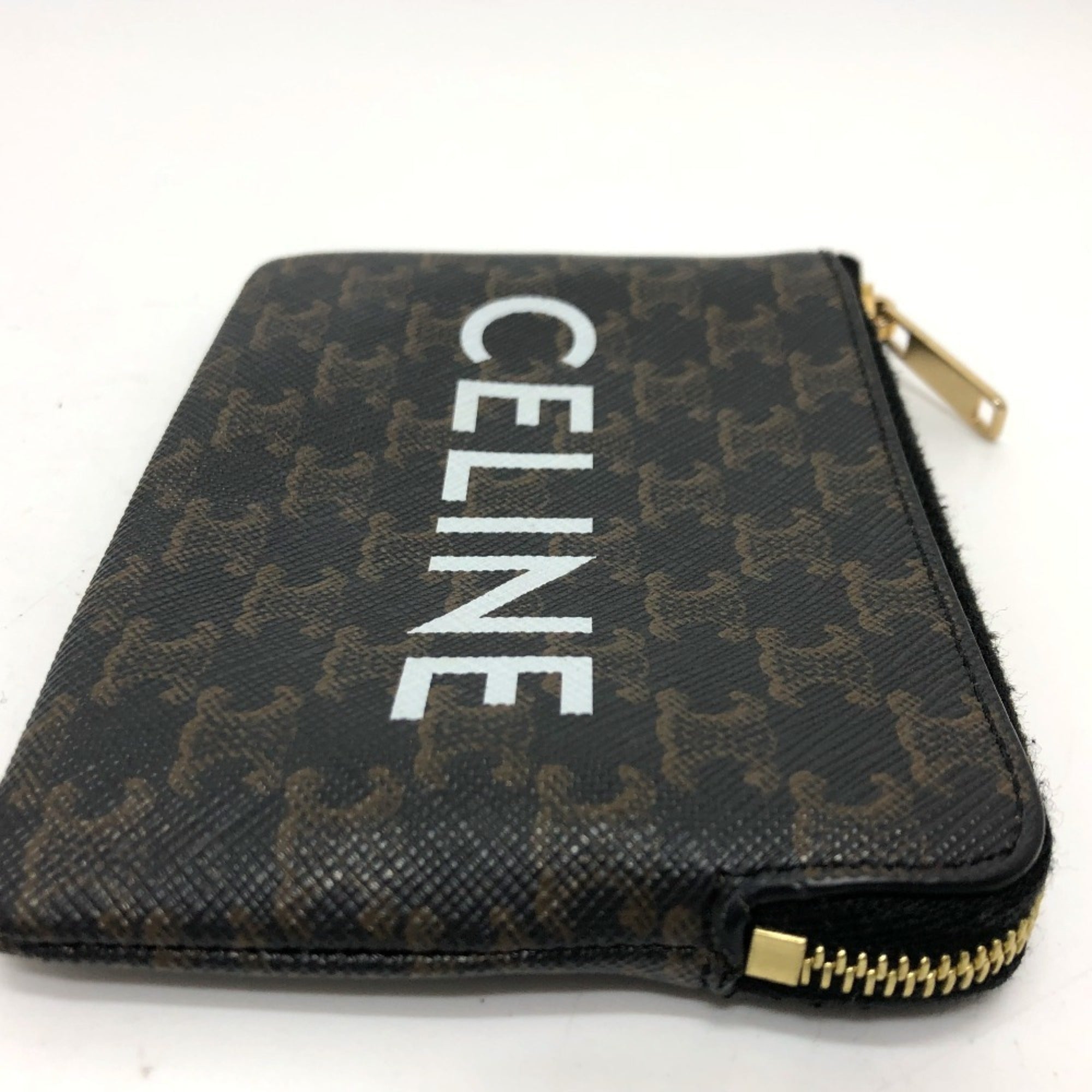 CELINE Triomphe Coin Case 10C662CA2 PVC/Leather Unisex Brown