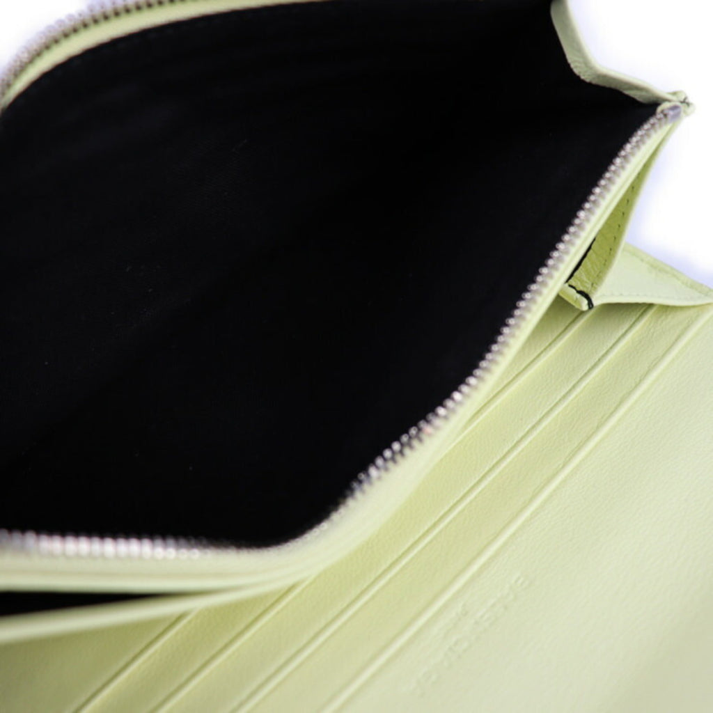 BALENCIAGA Classic Continental Wallet Long 354958 Leather Light Yellow Bi-fold R2130103001376