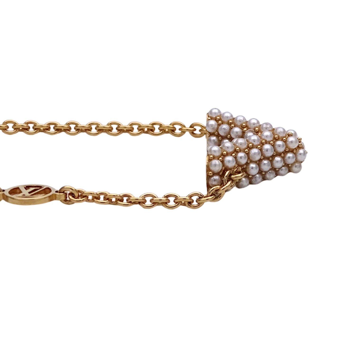 Louis Vuitton Essential V Bracelet for Women, Pearl Gold, M68361