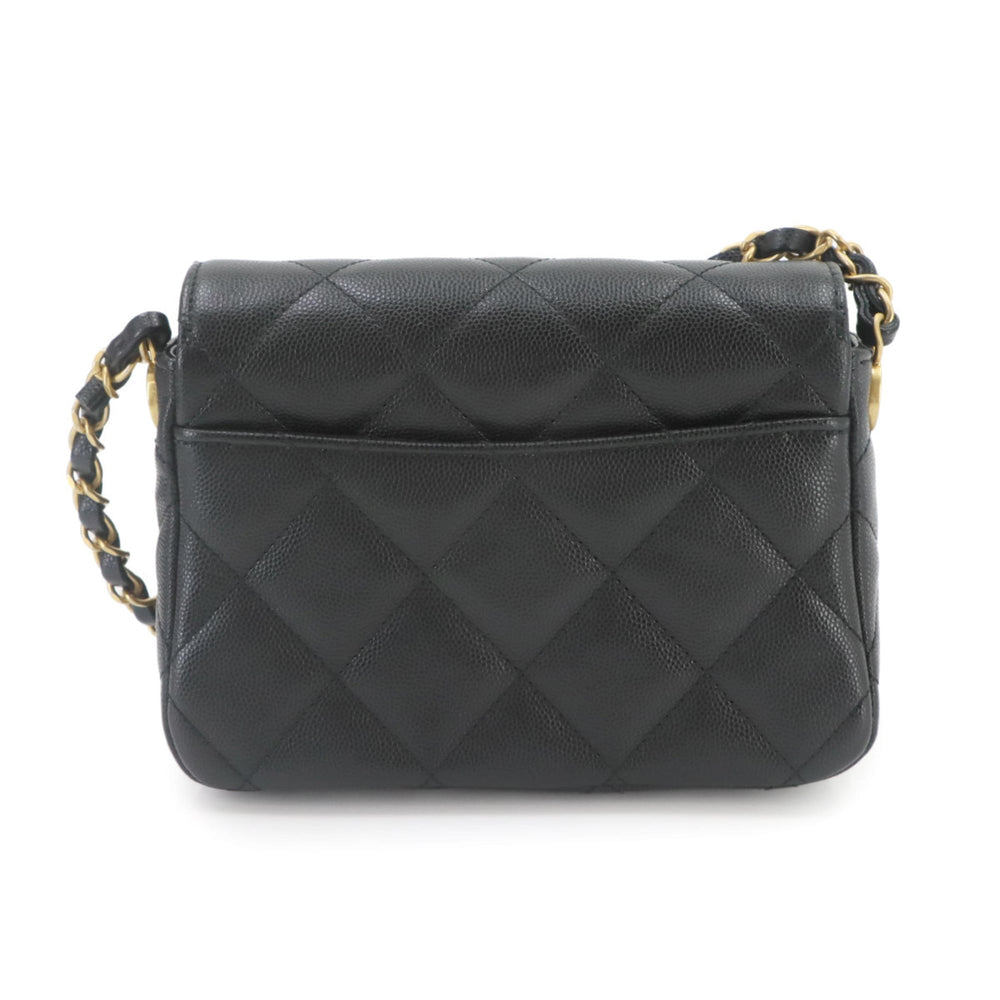 Chanel Matelasse Mini Flap Chain Shoulder Handbag, Caviar Leather, Black with Gold Hardware — New - Store Return