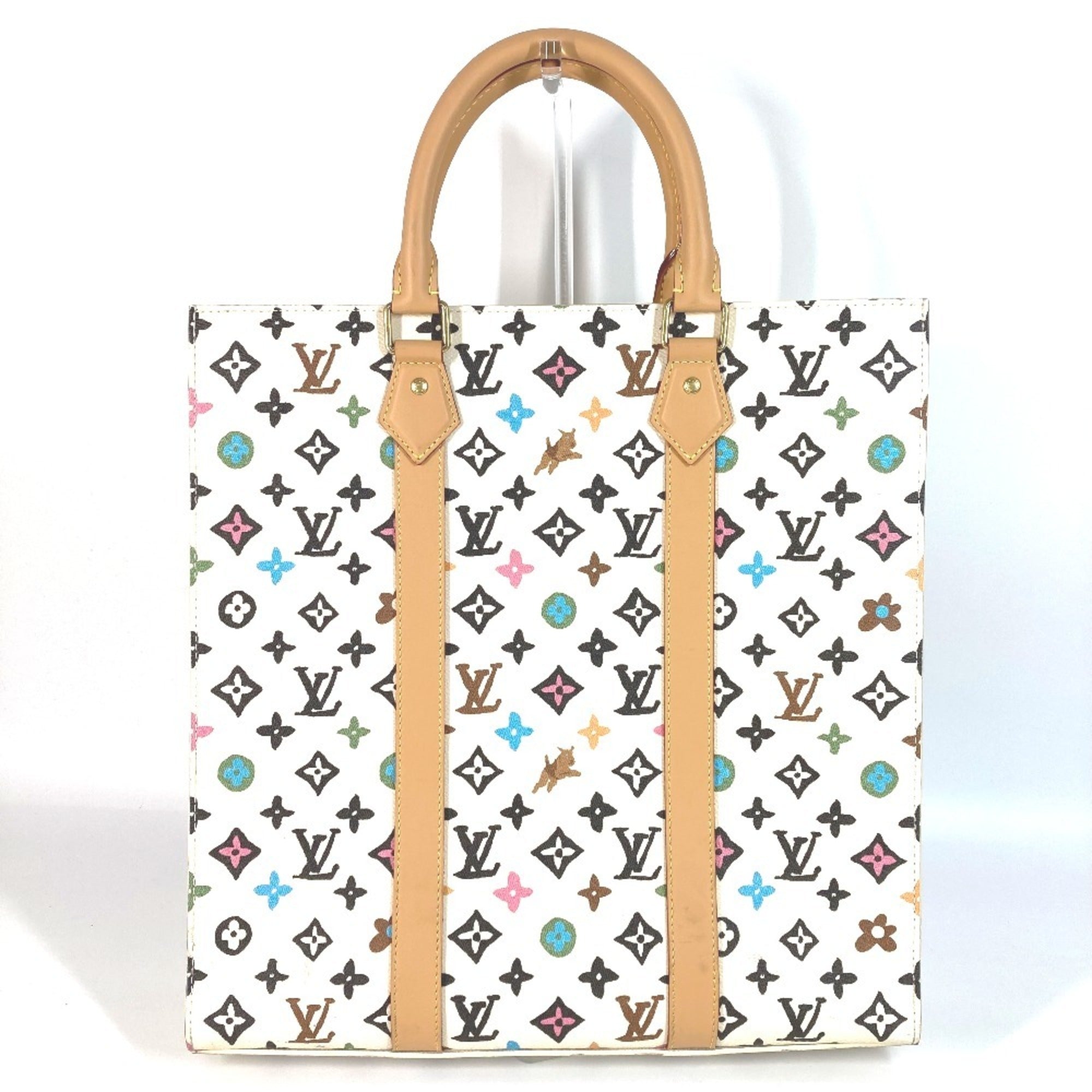 LOUIS VUITTON M24859 Monogram Craggy Sac Plat Tote Bag Vertical Handbag Men's Women's Beige Like New — Like New