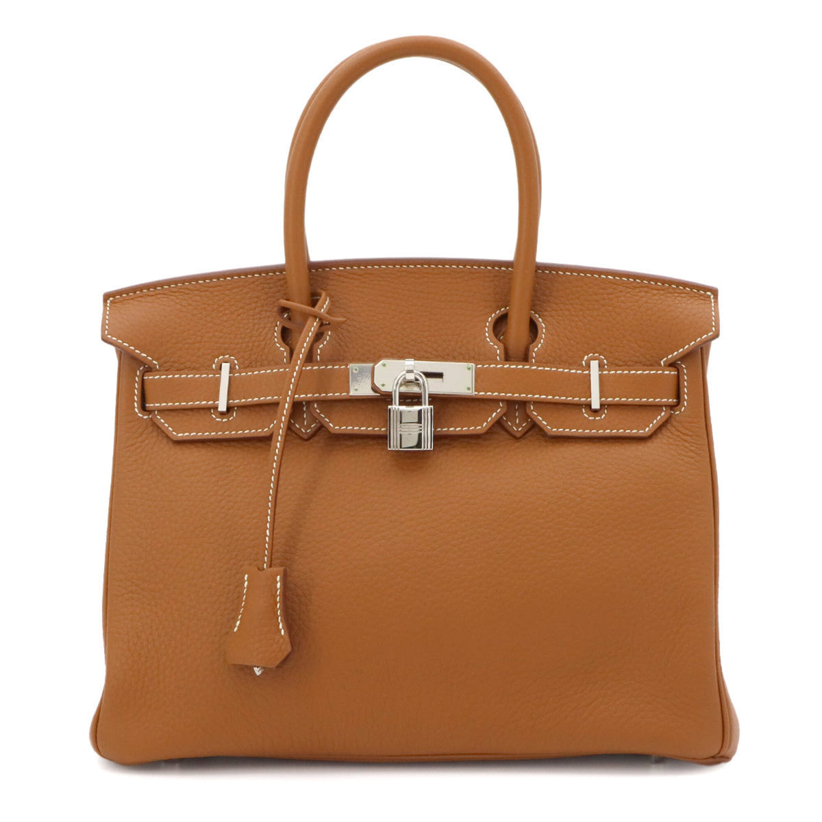 Hermes Birkin 30 Taurillon Clemence Gold Handbag □N Stamp Silver Hardware — New - Store Return