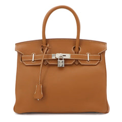 Hermes Birkin 30 Taurillon Clemence Gold Handbag □N Stamp Silver Hardware — New - Store Return
