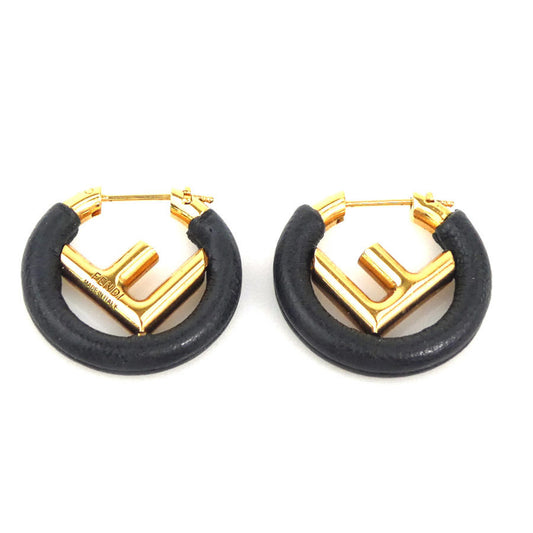 FENDI F Is Metal Earrings, Gold and Black, Women's, h31568k