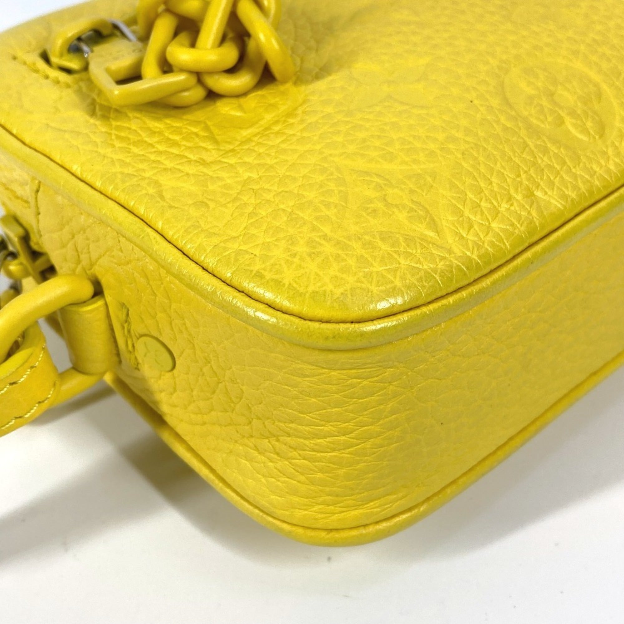 LOUIS VUITTON M53554 Monogram Empreinte Pochette Volga Second Bag Chain Clutch Taurillon Leather Men's Yellow Like New — Like New