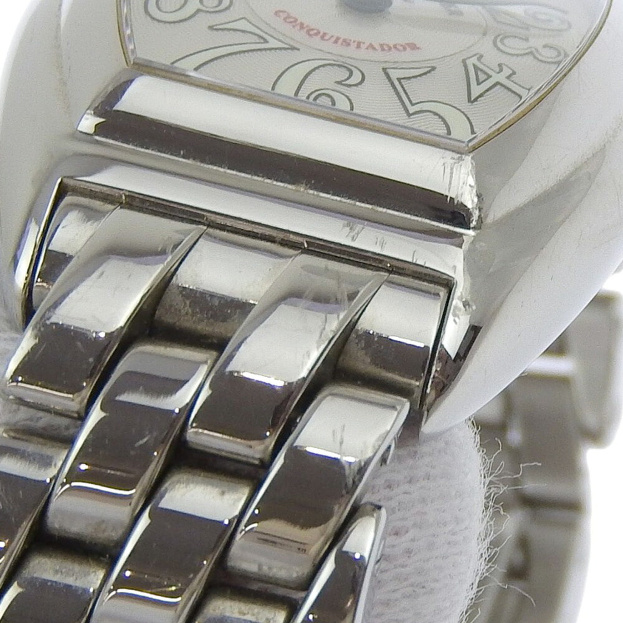 Franck Muller Conquistador Watch 8005L Stainless Steel Quartz Analog Display Silver Dial Women's — Good