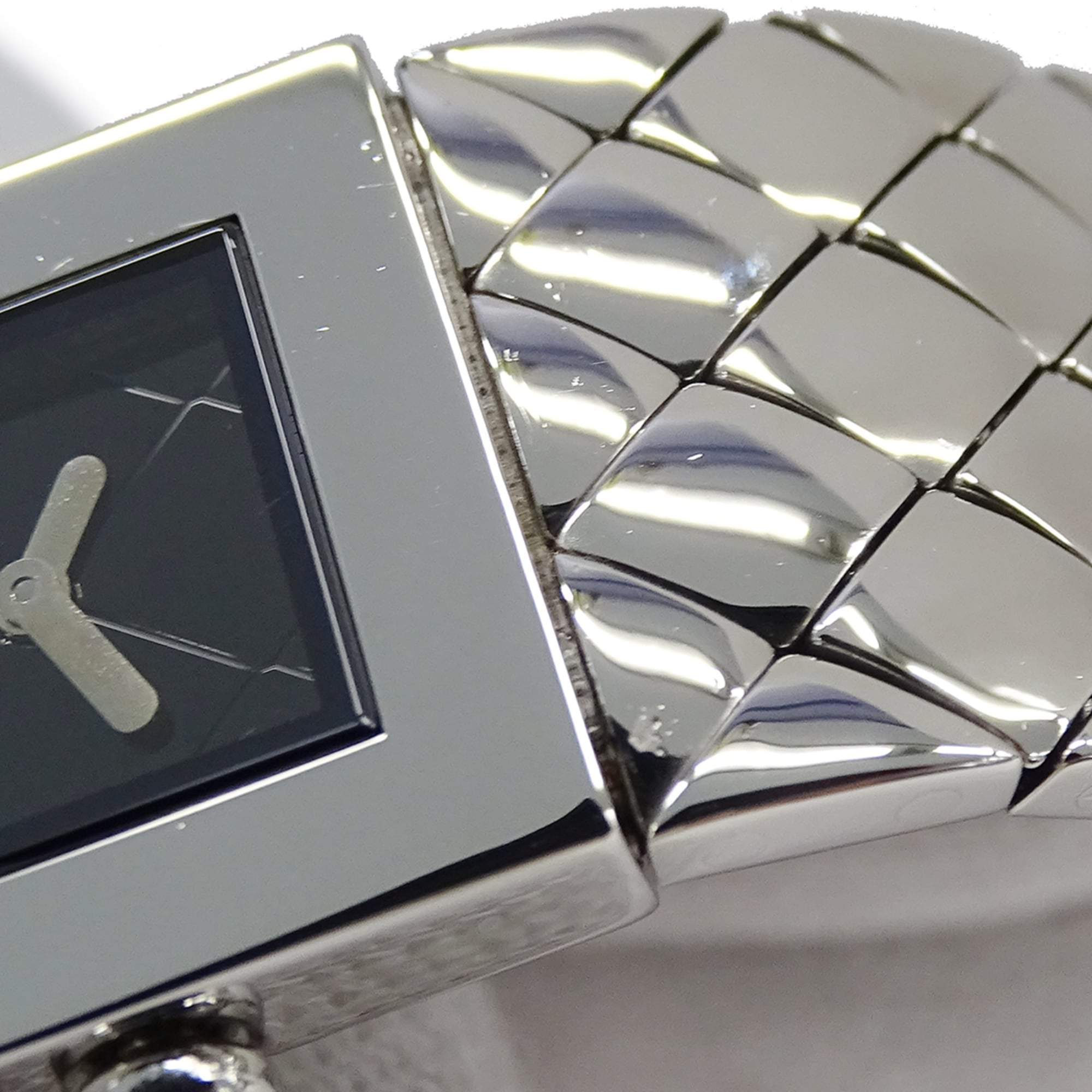 Chanel CHANEL Women's Watch, Brand Name, Matelassé, Quartz, Stainless Steel (SS), H0009, Silver, Black — Good