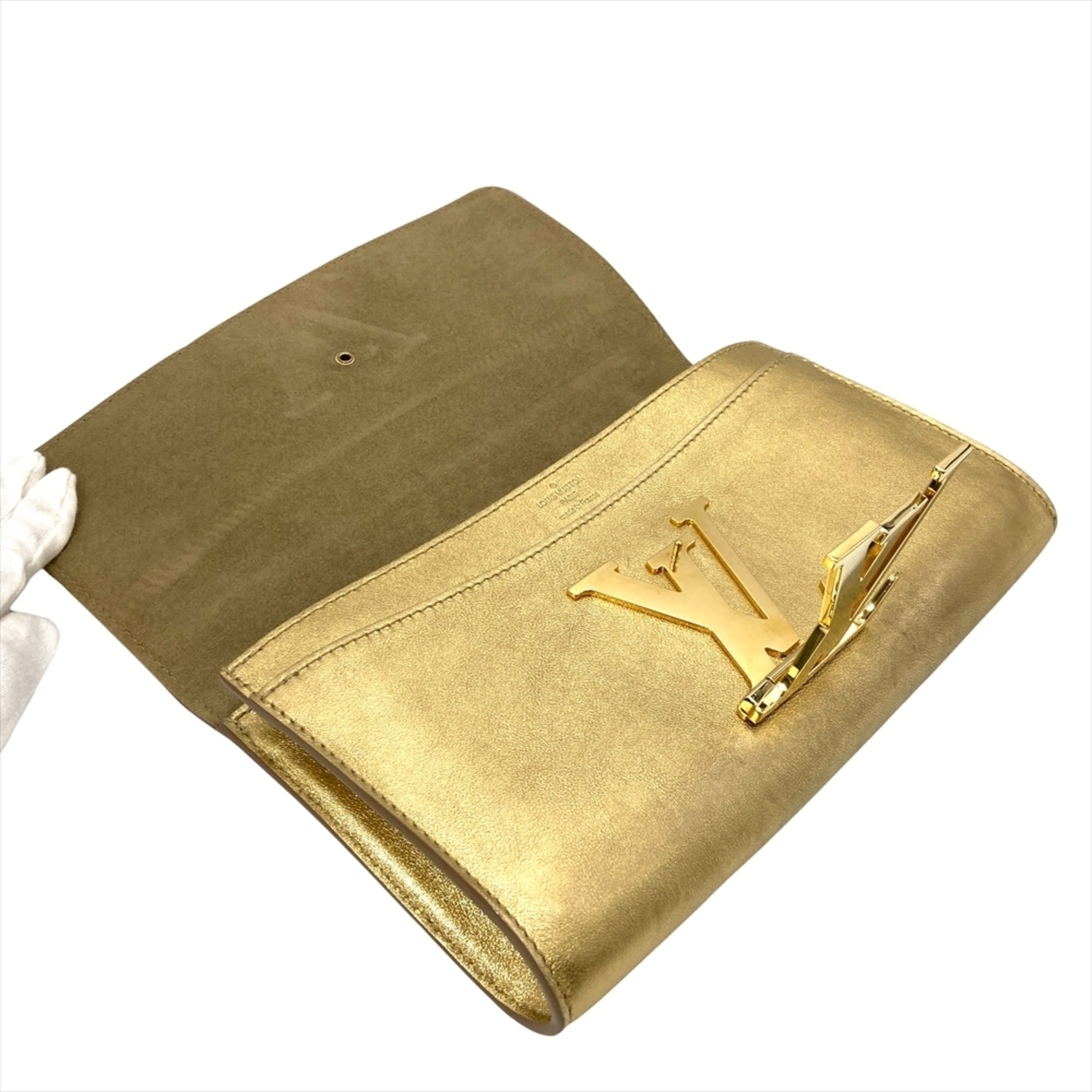 Louis Vuitton Pochette Louise EW Clutch Bag M94334 Gold with Hardware TR1123 Women's