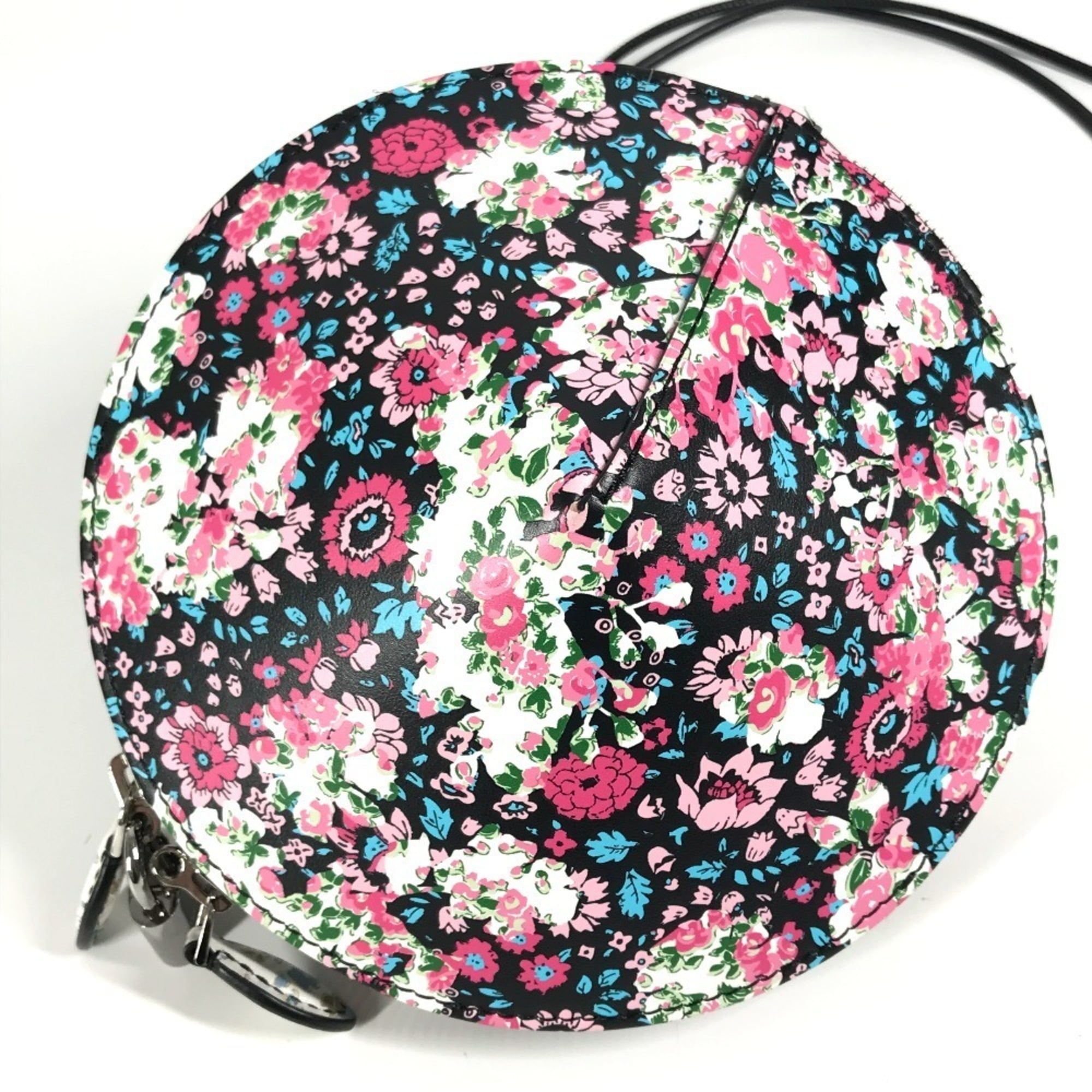 LOUIS VUITTON Floral Print Tupi Shoulder Bag in Black Leather, Unisex — Like New
