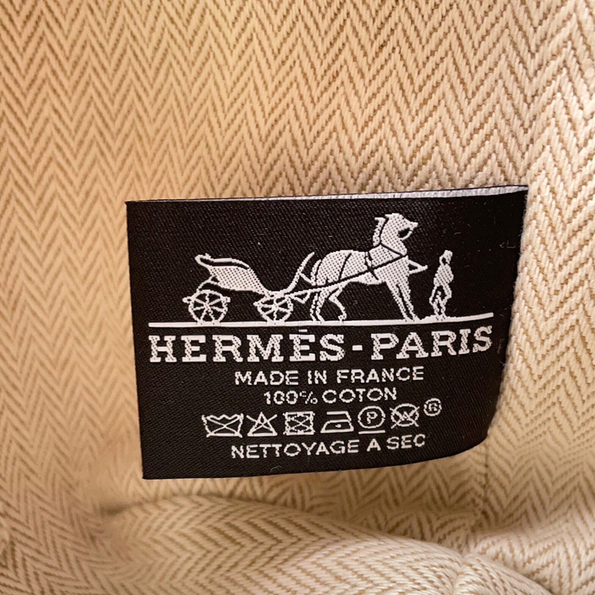 Hermes handbag pouch Bride à Black PM beige canvas HERMES — Like New
