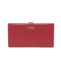 HERMES Bearn Soufflet Bifold Long Wallet, Women's, Red