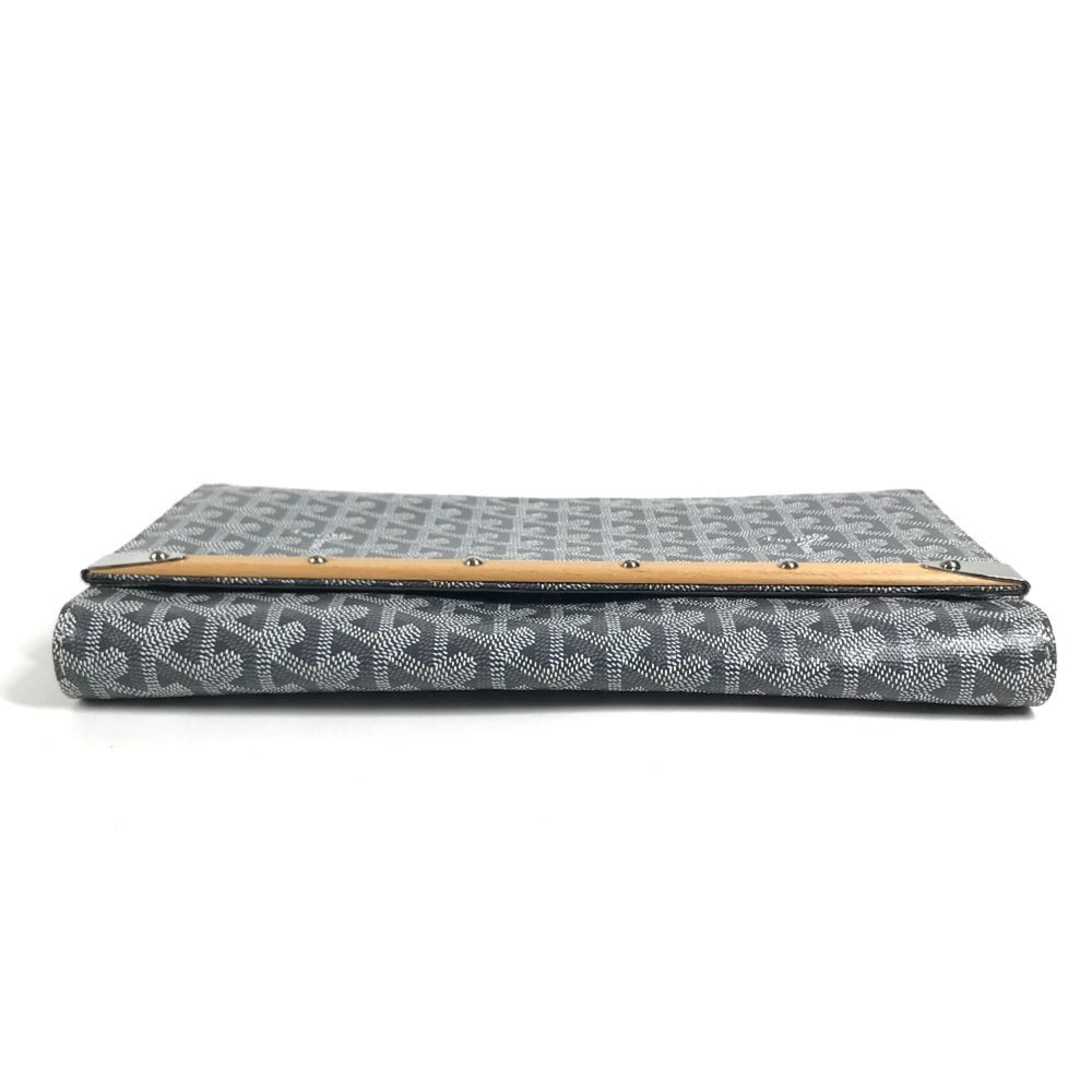 GOYARD Monte Carlo Bag, Flap Handbag, Pouch, Clutch Leather, Men's/Women's, Gray, Like New — Like New