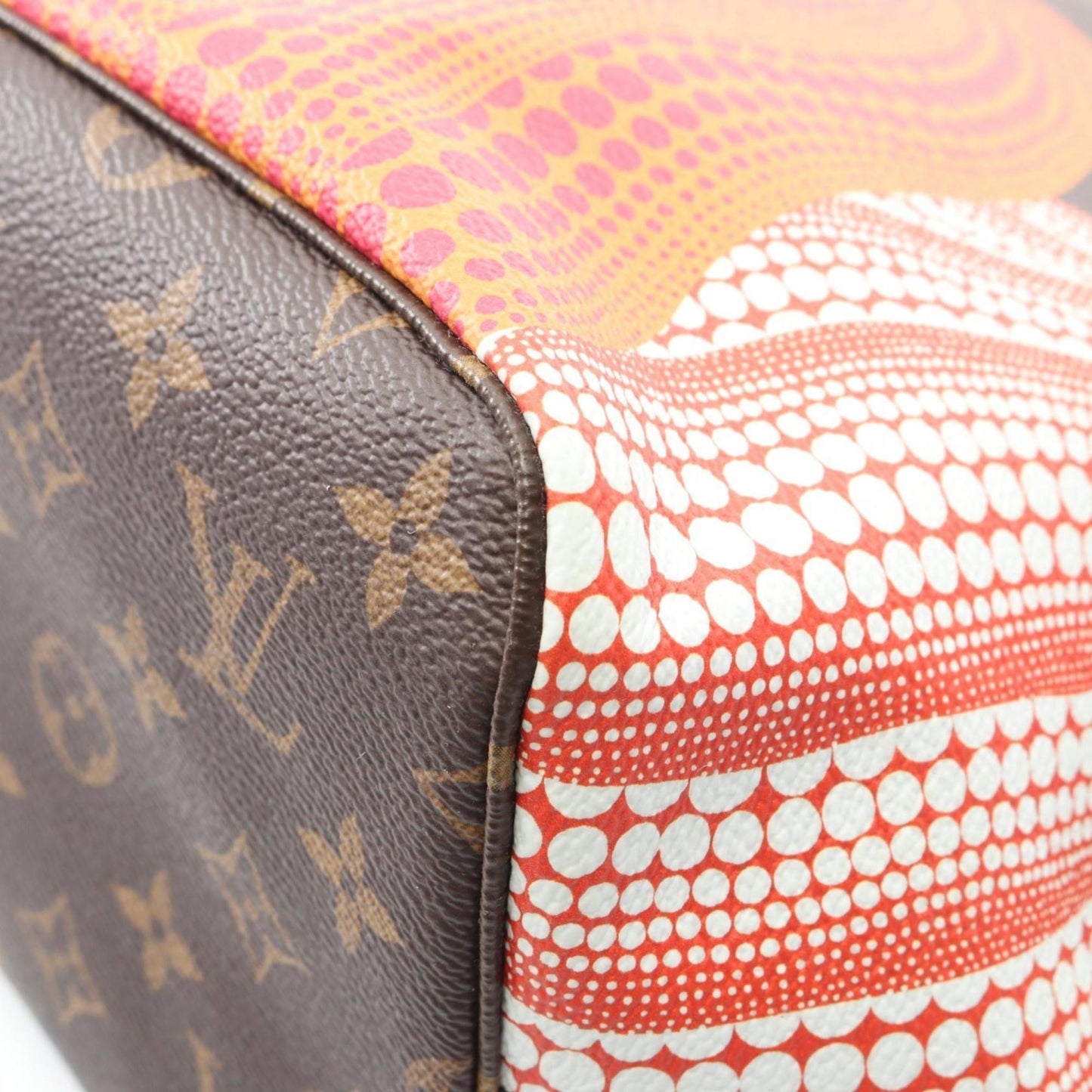 Louis Vuitton LV x YK Neverfull MM Tote Bag, Coated Canvas and Leather, Monogram Pumpkin Dot Pattern, Brown, Women's, M46468