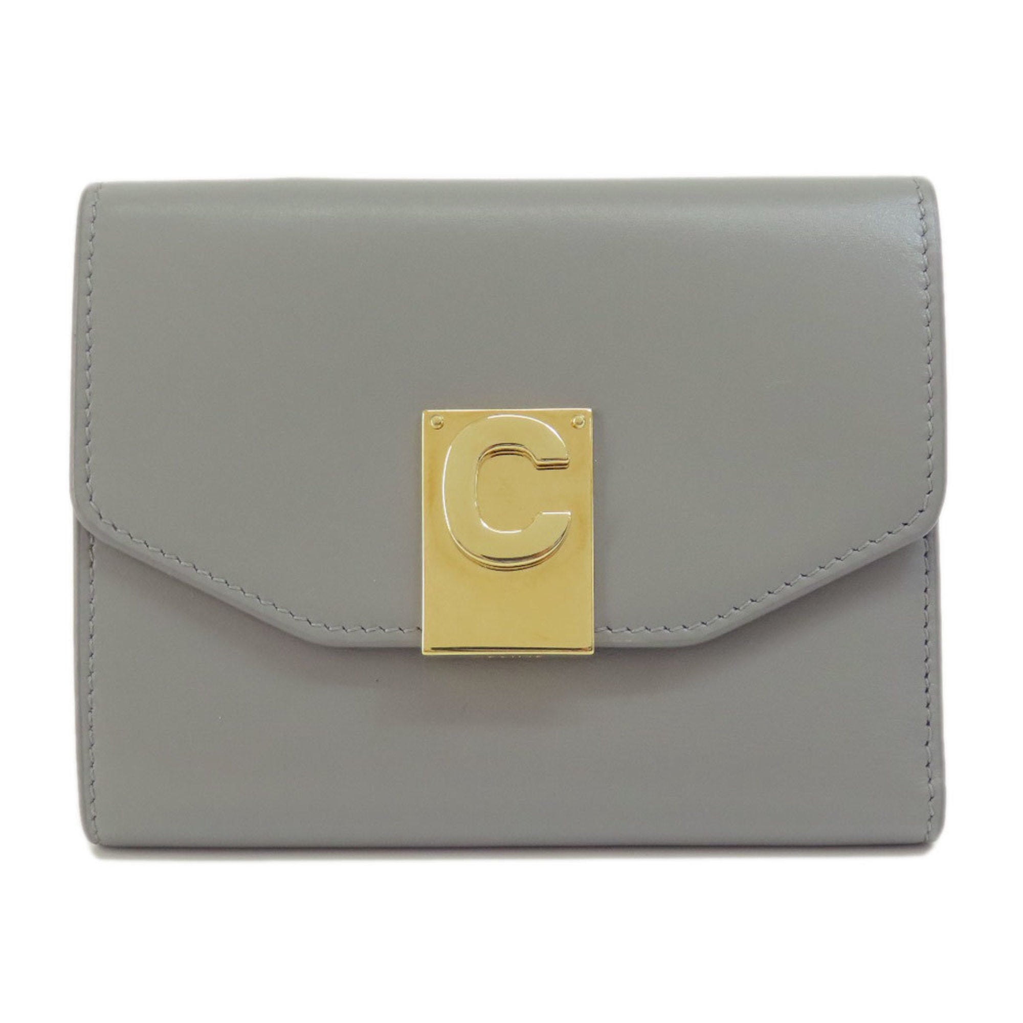 CELINE C Hardware Bifold Wallet Leather Women's