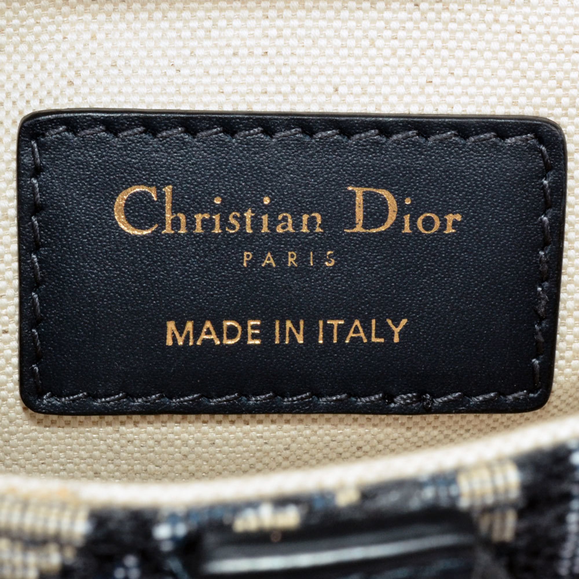 Christian Dior Oblique Saddle Mini Handbag, Jacquard, 28-MA-0250, Navy, Trotter, Women's — Like New