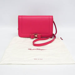 Salvatore Ferragamo Vara FZ-21 O001 Women's Leather Shoulder Bag Pink — Like New