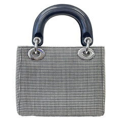 Christian Dior Lady Mini Houndstooth Shoulder Bag MA-0969 Gray Women's — Like New