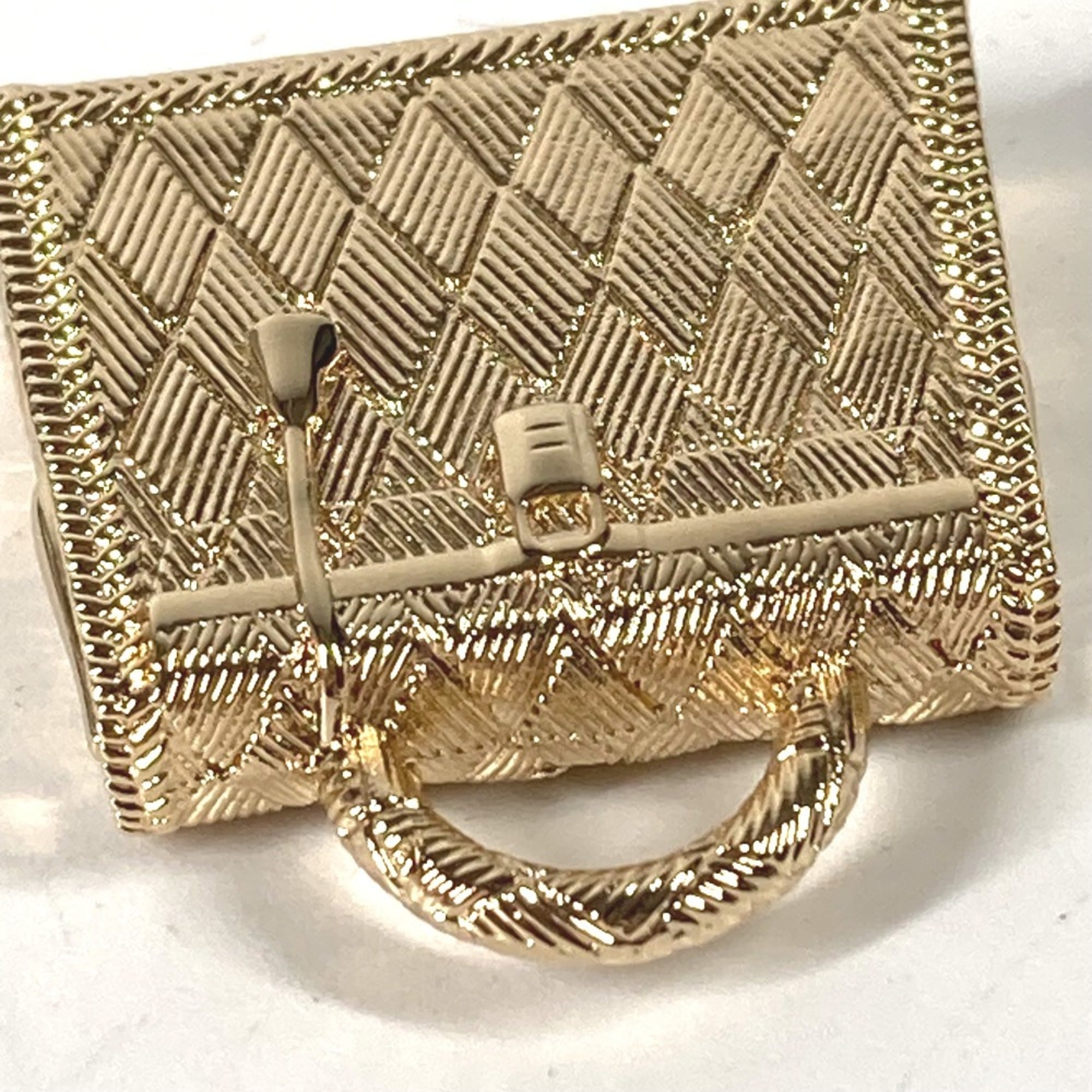 HERMES Hermes Pendant Necklace Curiosity Curiosite Permabrass Charm Metal Women's Gold E-240221-12 — New - Store Return