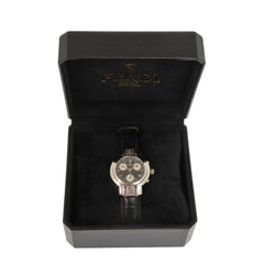 Fendi 4500L Horology Chronograph Stainless Steel Leather Black Quartz Watch with Dial 1735 FENDI — Good