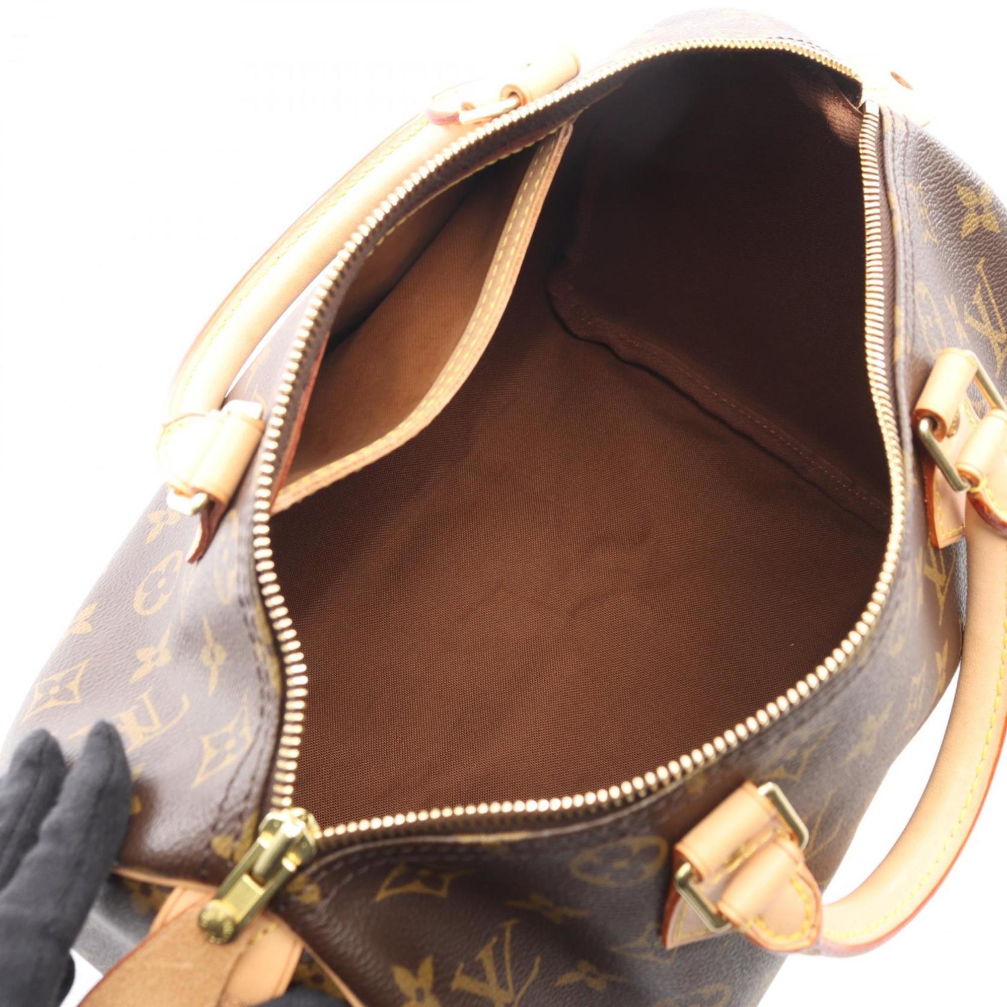 Louis Vuitton Speedy 30 Handbag, Coated Canvas and Leather, Monogram, Women's, Brown, M41526