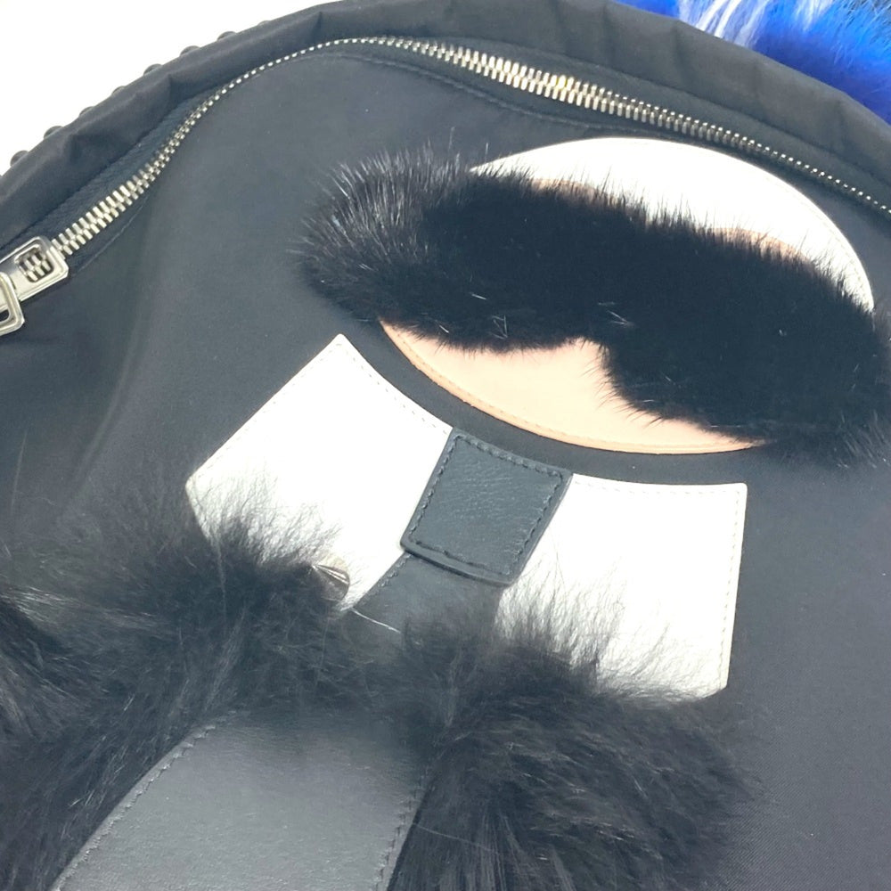 Fendi 7VZ016 backpack bag fur studs Backpack Black blue — Like New