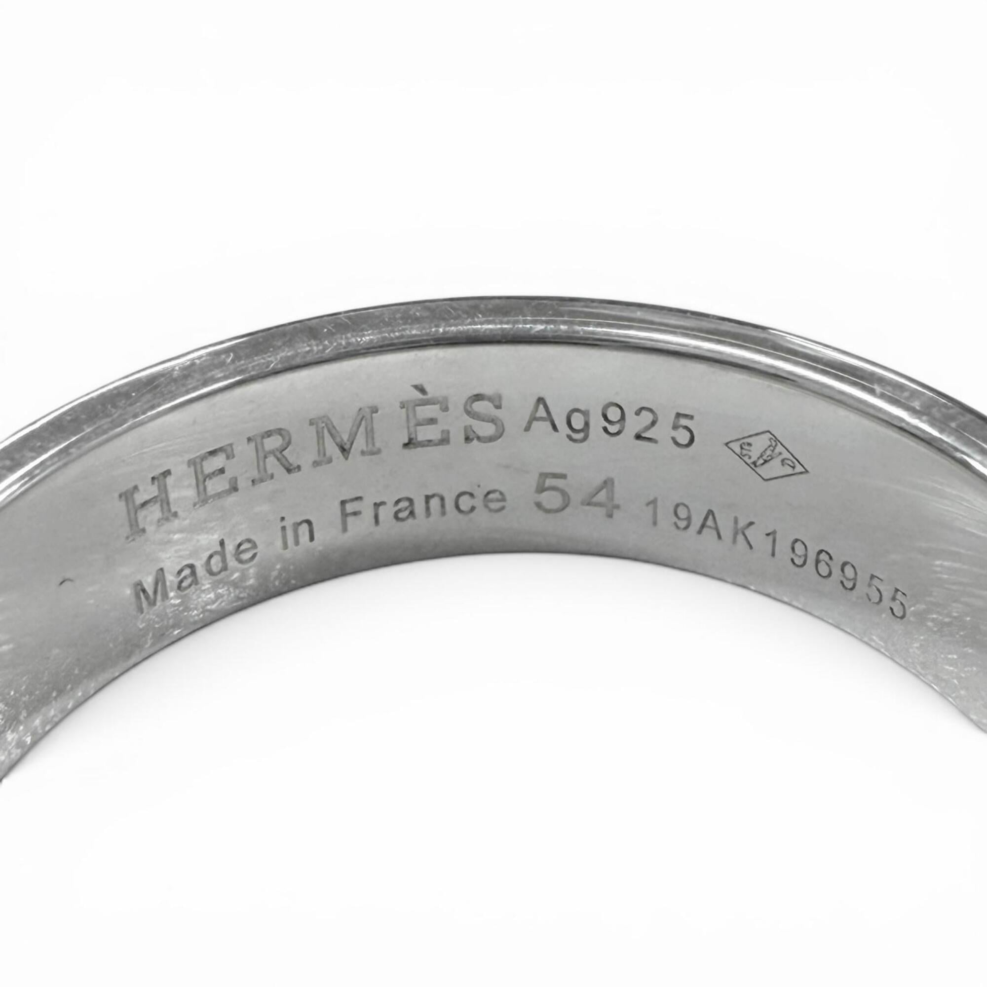 HERMES (Hermes) Collier de Chien AG925 Ring, 2019 model, Silver, Size 54, Made in France, Weight 4.8g, Men's/Women's Accessory — Like New