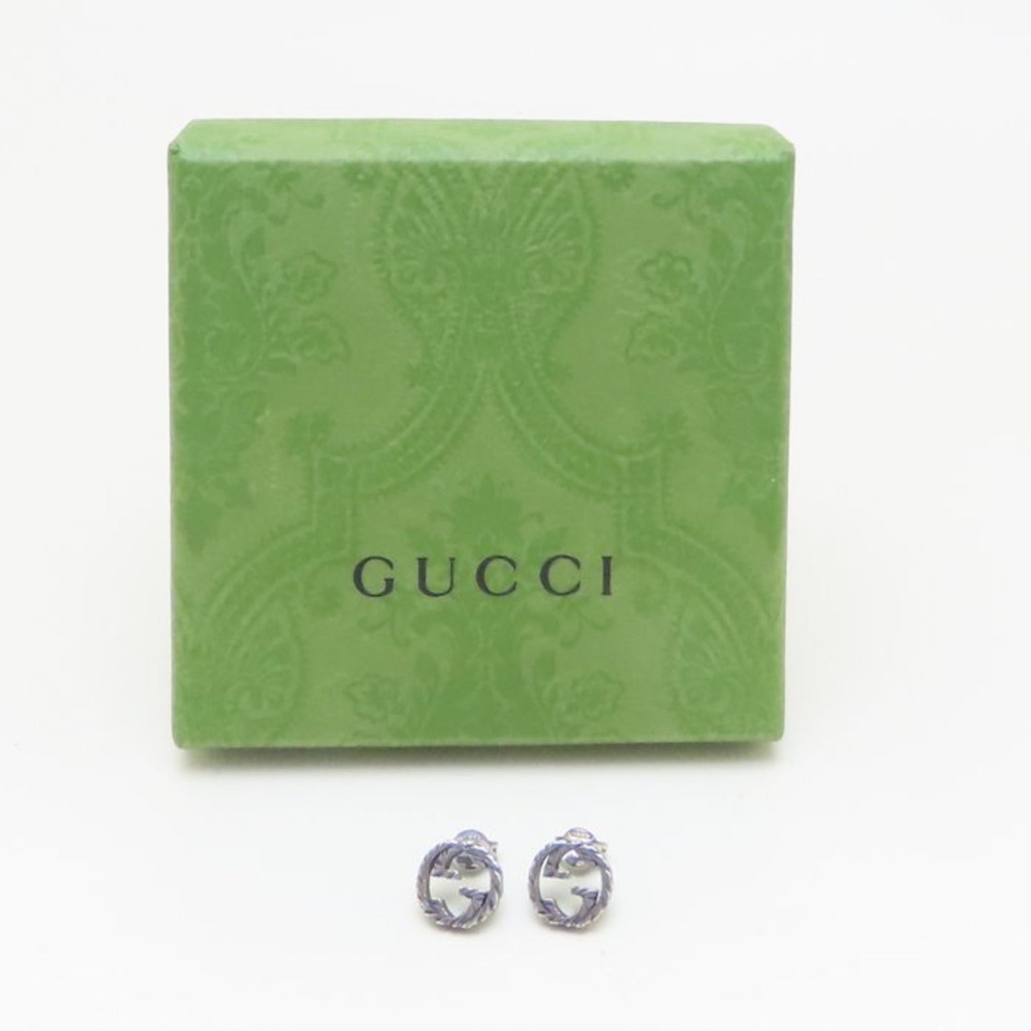 GUCCI Interlocking G Earrings, Silver 925, 293745